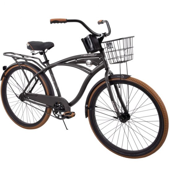 Huffy 26 In. Nel Lusso Men\'s Single-Speed Comfort Cruiser Bike, Charcoal