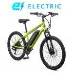 Schwinn Boundary ELECTRIC Mountain Bike, 24-Inch Wheels, 18 Speeds, 250-Watt Pedal Assist Motor, Green