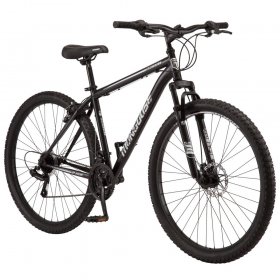Mongoose Excursion Men's Mountain Bike, 29 inch wheels, 21 speeds, black / white