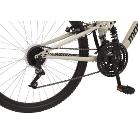 Mongoose Major Mountain Bike, 26-inch wheels, 18 speeds, sand, mens style frame