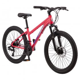 Schwinn Sidewinder mountain bike, 24-inch wheels, 21 speeds, girls, fuchsia