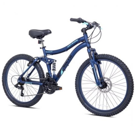 Genesis 24" Bella Vista Girl's Full Suspension Mountain Bike, Blue