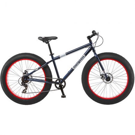 26" Mongoose Dolomite Men's 7-speed Fat Tire Mountain Bike, Navy Blue/Red