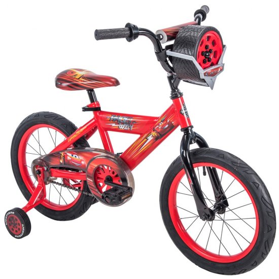 Huffy 16\" Disney / Pixar Cars Lightning McQueen EZ Build Kids Bike with Sounds, Red