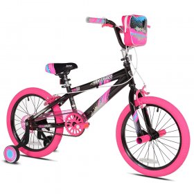 Kent Bicycles 18 inch Girl's Sparkles Bicycle, Black and Pink