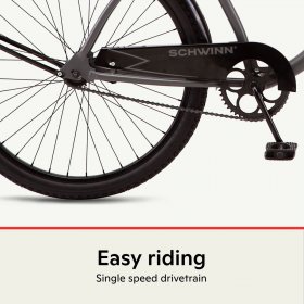 Schwinn Siesta Cruiser Bicycle, Single Speed, 26 In. Wheels Men's Style, Charcoal