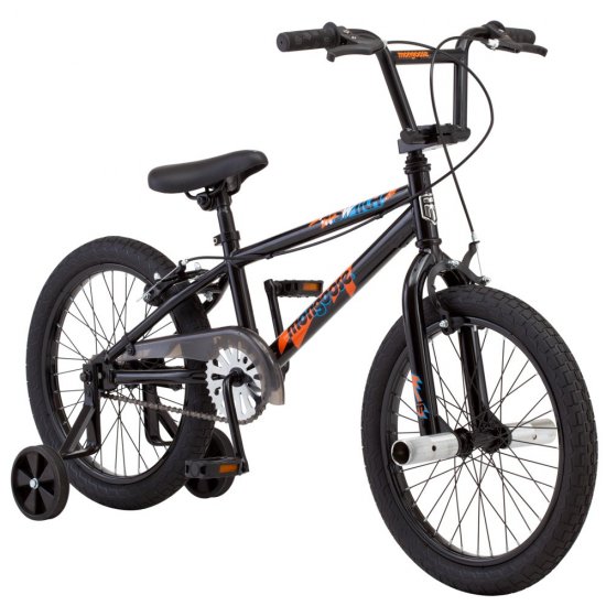 Mongoose Switch 18\" Freestyle BMX Bike, Single Speed, Boys, Black Multi