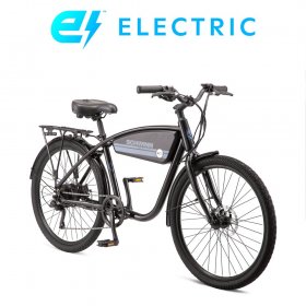 Schwinn EC1 Cruiser Electric Bike, 7 Speeds, 26-inch Wheels, Mens, Womens, Black