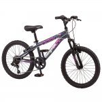 Mongoose Byte 20 in. MTB, 7 Speeds, Girls, Ages 6 +, Dark Grey Multi