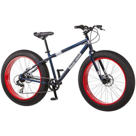 26" Mongoose Dolomite Men's 7-speed Fat Tire Mountain Bike, Navy Blue/Red