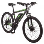 Schwinn Sidewinder electric mountain-style bicycle; 26-inch wheels, 21 speeds, black